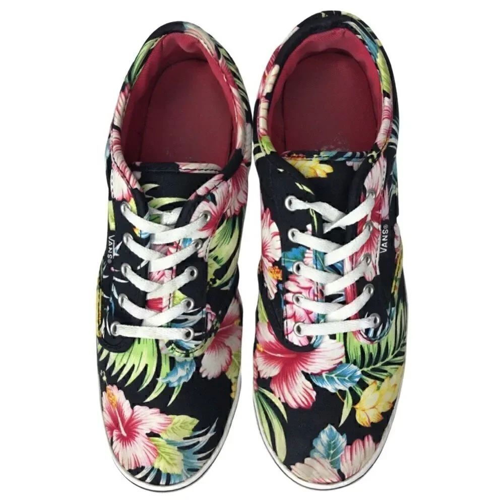 Vans Black Tropical Floral Sneakers Women’s Size 8.5